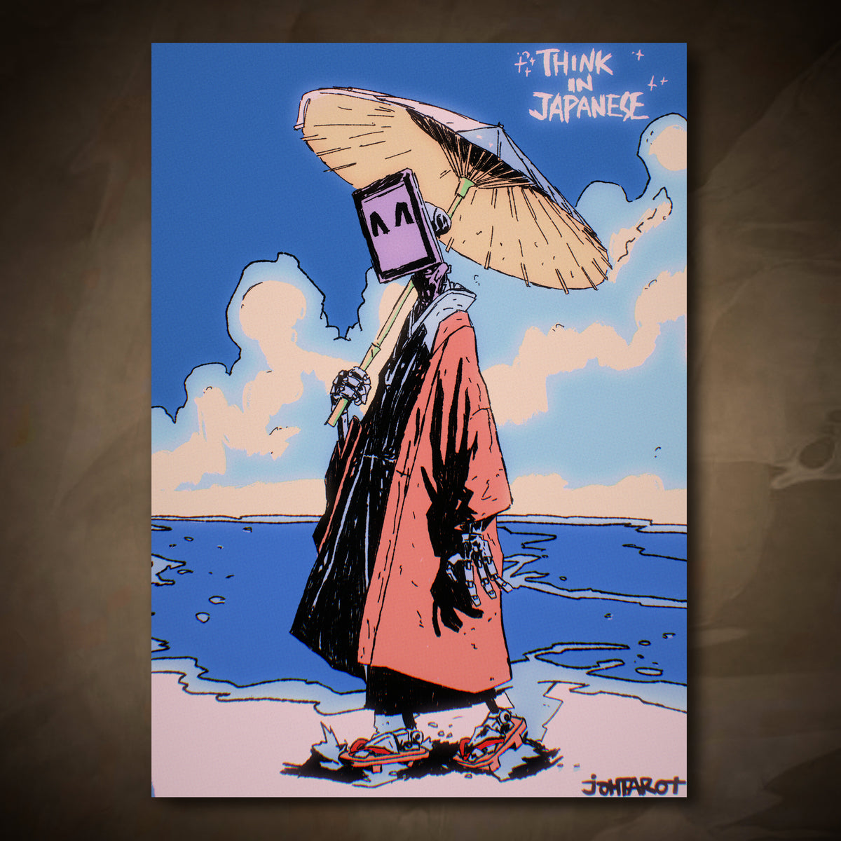 Poster Tombée de feu par @johtarot, accroché au mur